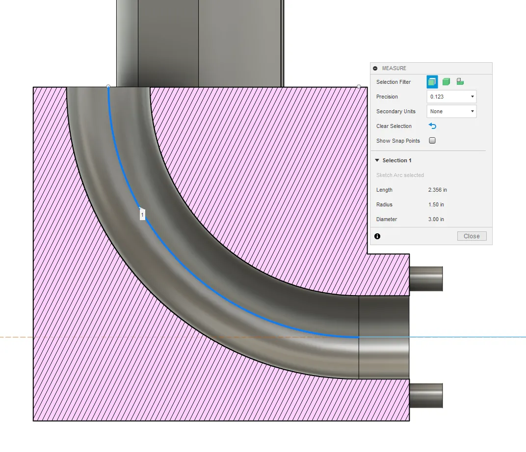 Cable hole cross-section