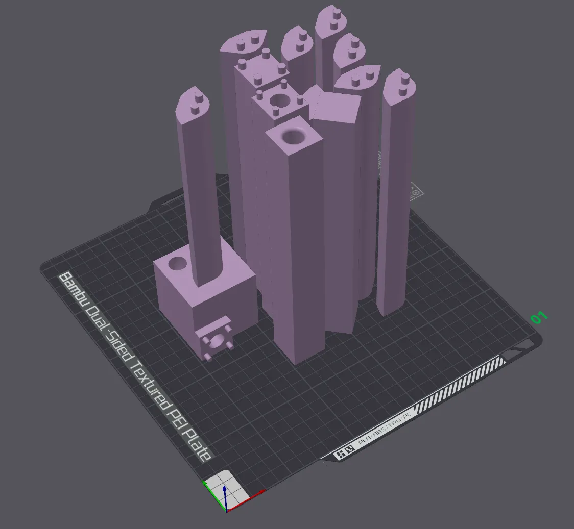 Print bed with all pieces